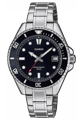 Casio Armbanduhr Quarz Stahl/ Schwarz MDV-10D-1A1VEF