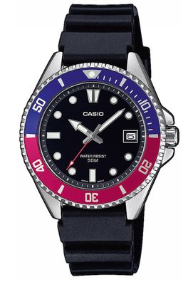 Casio Armbanduhr in Unisexgröße Schwarz MDV-10-1A2VEF