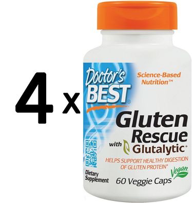 4 x Gluten Rescue with Glutalytic - 60 vcaps