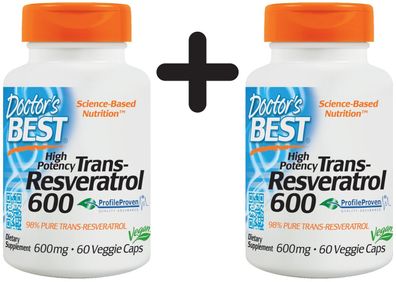 2 x Trans-Resveratrol 600 - 60 vcaps