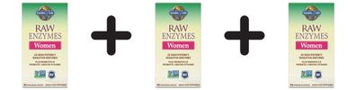 3 x RAW Enzymes Women, Women - 90 vcaps