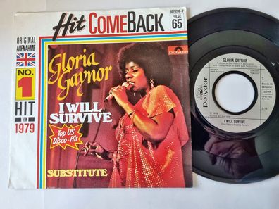 Gloria Gaynor - I will survive 7'' Vinyl Germany HIT Comeback SILVER LABELS