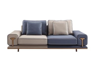 Luxus Wohnzimmer Sofa 3 Sitzer Polstersofa Textil Sitz Design Couch Modern