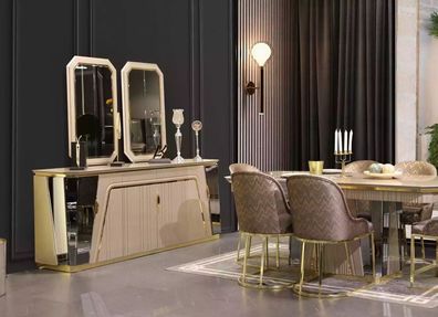 Modernes Esszimmer Set Esstisch Anrichte mit Spiegel neu Luxus Einrichtung Neu