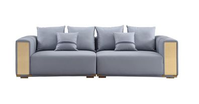 Luxus Sofa 4 Sitzer Polstersofa Blau Textil Sitz Design Couch Modern Neu