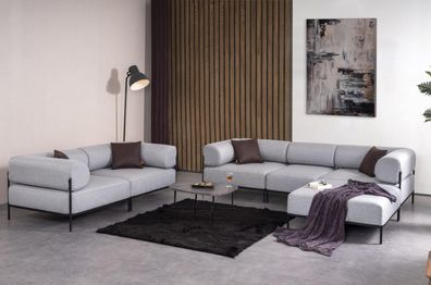 Wohnzimmer Garnitur Ecksofa L-Form Polstermöbel Sofa Zweisitzer Modern Möbel