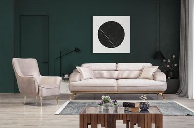 Wohnzimmer Set Luxus Sofa Dreisitzer Einrichtung Polster Möbel Sessel Textil