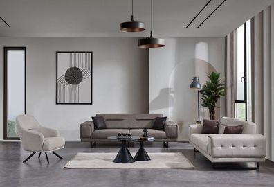 Wohnzimmer Sofas Komplett Luxus 2x Dreisitzer Sofa Modern Sessel Einrichtung