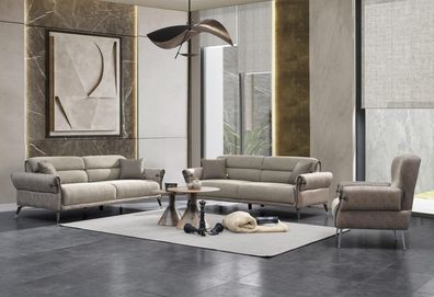 Wohnzimmer Luxus Set 3tlg 2x Sofa Dreisitzer Einrichtung Sessel Polstermöbel