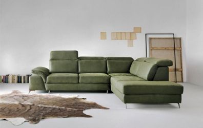 Couch Ledersofa Eckgarnitur Grün Ecksofa L Form Sofa Luxus Moderne