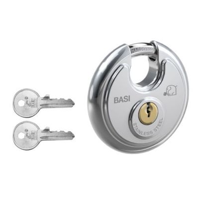 BASI - RVS 610 - Rundbügel-Vorhangschloss - Edelstahl - 2 Schlüssel