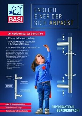 BASI - Stoßgriff variabel - SG-V-200/300 - Verschiedene Ausführungen - Edelstahl