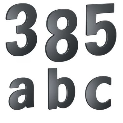 BASI - Hausnummern 0-9 und Buchstaben a, b, c - Stahl - Modern