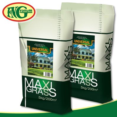 2 x 5 kg Premium MaxiGrass Universal Rasen Samen Mischung | für 400 m2 Rasen
