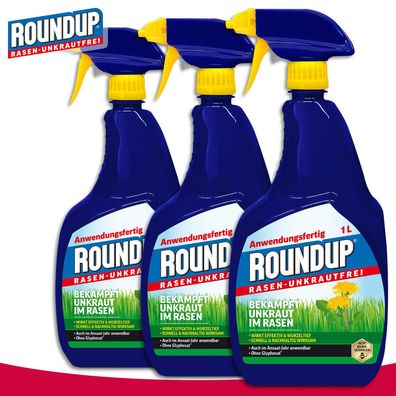 Roundup 3 x 1 l Rasen-Unkrautfrei Anwendungsfertig