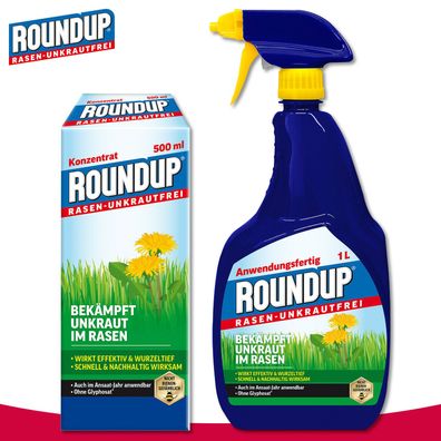 Roundup Rasen-Unkrautfrei 1 l Anwendungsfertig + 500 ml Konzentrat