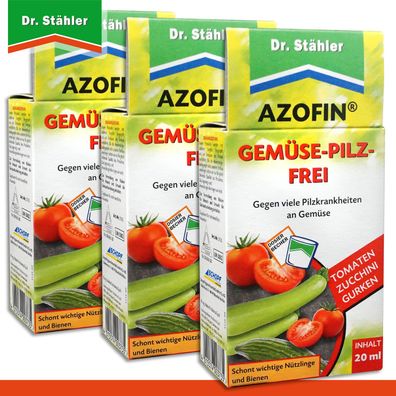 Dr. Stähler 3 x 20 ml Azofin Gemüse-Pilz-Frei Tomate Zucchini Gemüse