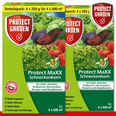 Protect Garden 2 Packungen à 4 x 250 g Protect MaXX Schneckenkorn