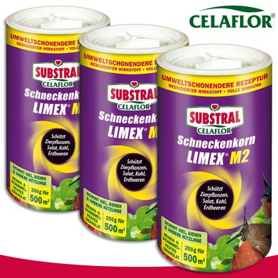 Substral Celaflor 3 x 250 g Schneckenkorn LIMEX M2 Beet Gemüse Erdbeeren Schutz