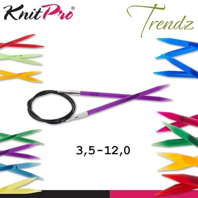 KnitPro Trendz Rundstricknadeln 60cm Stricken Acryl farbig langlebig 13 Größen