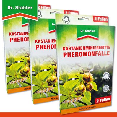 Dr. Stähler 3 Pack à 2 Fallen Kastanienminiermotte Pheromonfalle Monitoringfalle