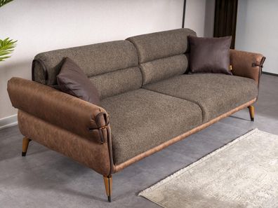 Braun Sofa Zweisitzer Wohnzimmer Polstermöbel Couch Neu Einrichtung