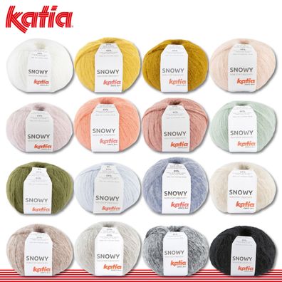 Katia 3 x 50 g Snowy Effektgarn Flauschig Amigurumi Häkeln Stricken 16 Farben