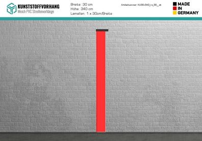 PVC Ersatz Streifen 30cm Rot - Hoehe: 340cm