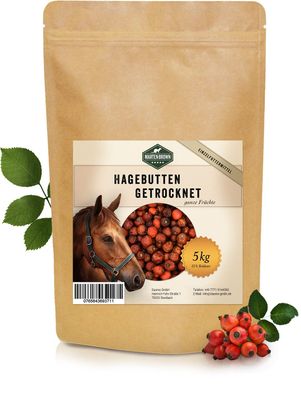 Martenbrown® Getrocknete Hagebutten 5 kg für Pferde, ganz - Vitamine für Pferd