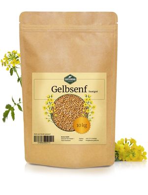 Martenbrown® Gelbsenf 10 kg ganze Körner | Senfsaat gelb für die Gründüngung