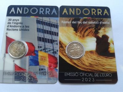 2x2 euro 2023 Andorra coincards Sommersonnenwende + UNO Mitgliedschaft