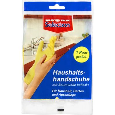 Selection Haushaltshandschuhe gross mit Baumwolle beflockt 1 Paar Gr??e L