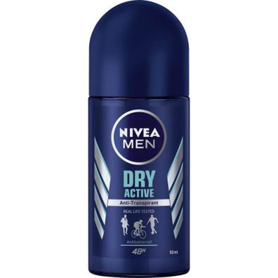 189,80EUR/1l Nivea Men Deo Roll On Dry Active 50ml Dose Anti Transpirant