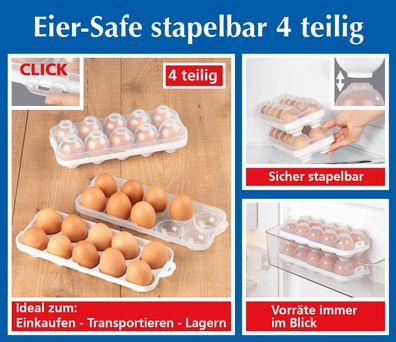 Eier Safe stapelbar Ei Aufbewahrung 4tlg