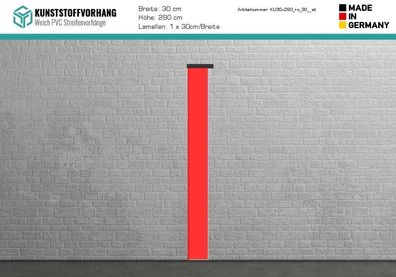PVC Ersatz Streifen 30cm Rot - Hoehe: 290cm