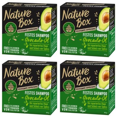 102,27EUR/1kg 4 x Nature Box Festes Shampoo Avocado 85g