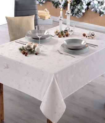 Weihnachten Tischdecke Nordpol 130/160 cm weiß-silber