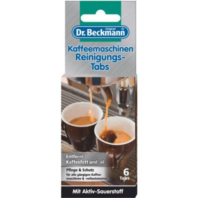 Dr. Beckmann Kaffeemaschinen Reinigungs-Tabs 6 St?ck mit aktiv Sauerstoff