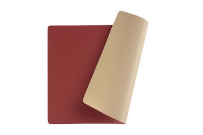 Tischset Loreto Leder Duo 30x43 cm rot/ beige