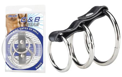 BLUE LINE C&amp; B GEAR 3 Ring Gates Of Hell - Farbe: PVC &amp; Metall