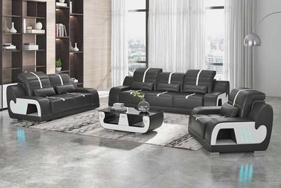 Couchgarnitur Luxus Sofagarnitur Komplette Weiß Kunstleder Sofa 321