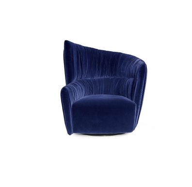 Sessel Luxus Design Möbel Blau Modern Stil Design Textil Wohnzimmer Lounge Neu