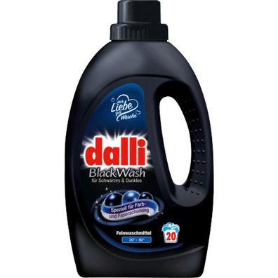 7,39EUR/1l Dalli Black Wash 20 Waschladungen 1,1 Liter Flasche Feinwaschmittel