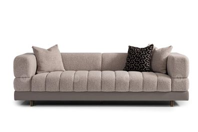 Dreisitzer Couch Sofa 3 Sitzer Polstersofa Stoffsofa Moderne Grau