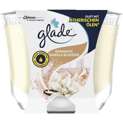 90,78EUR/1kg Glade Brise Duftkerze Langanhaltend Romantic Vanilla Blossom 129g