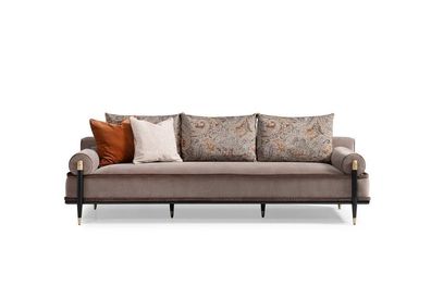 Dreisitzer Sofa 3 Sitzer Stoffsofa Grau Luxus Polstersofa Couch Stoff