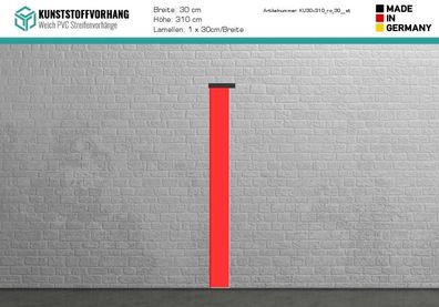 PVC Ersatz Streifen 30cm Rot - Hoehe: 310cm