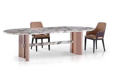 Esszimmer Möbel Edelstahl Oval Esstisch Tisch Design Tische Luxus Möbel