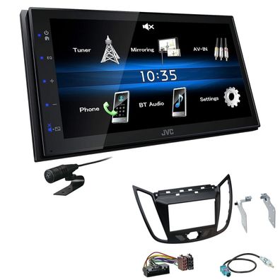 JVC 2 DIN Digital Autoradio Bluetooth USB für Ford Kuga II Facelift mattschwarz