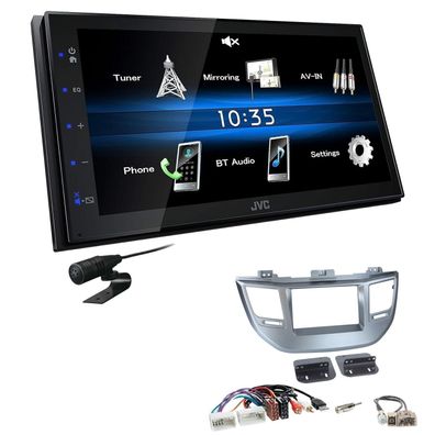 JVC 2 DIN Digital Autoradio Bluetooth USB für Hyundai Tucson ab 2015 in silber